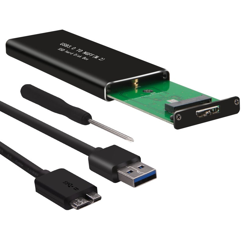 HIGHFINE M.2 SATA SSD to USB 3.0 External SSD Reader Converter Adapter Enclosure with UASP, Support NGFF M.2 2280 2260 2242 2230 SSD with Key B/Key B+M(Can't Fit for PCIe NVMe/PCIe AHCI with Key M) - Image 1